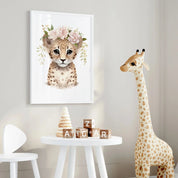 Quadro Decorativo Infantil Trio: Elefante, Leopardo e Girafa Quadro Decorativo 03 Kabannas 