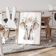Quadro Decorativo Infantil Trio: Elefante, Leopardo e Girafa Quadro Decorativo 03 Kabannas 