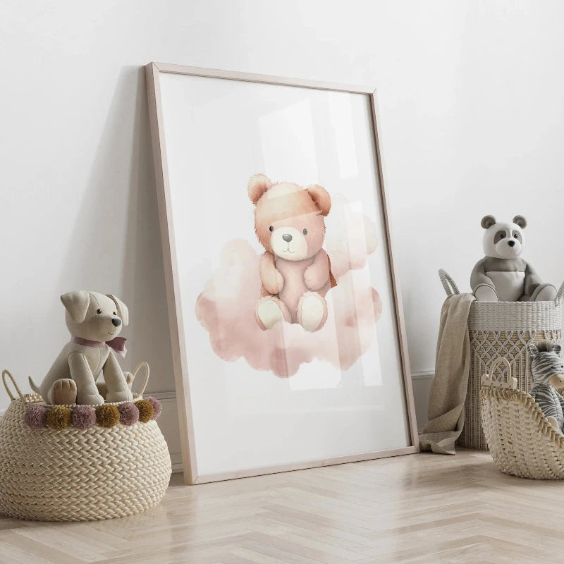 Quadro Decorativo Infantil Trio Ursos Rosa Quadro Decorativo 04 Kabannas 