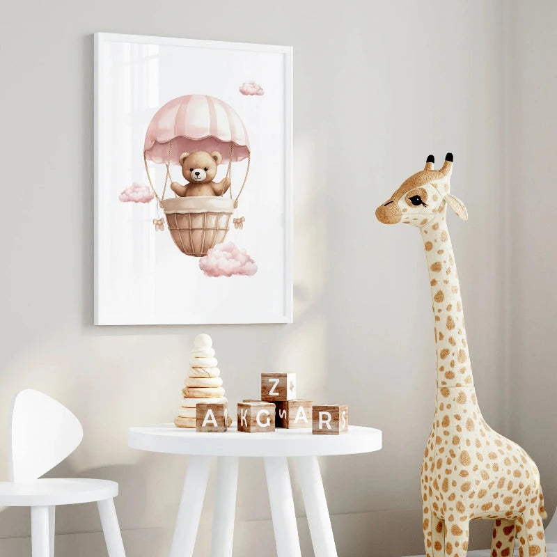 Quadro Decorativo Infantil Trio Ursos Rosa Quadro Decorativo 04 Kabannas 