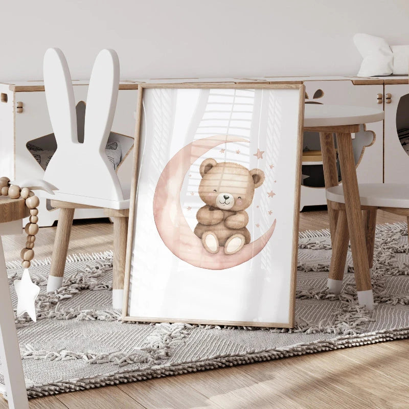 Quadro Decorativo Infantil Trio Ursos Rosa Quadro Decorativo 04 Kabannas 