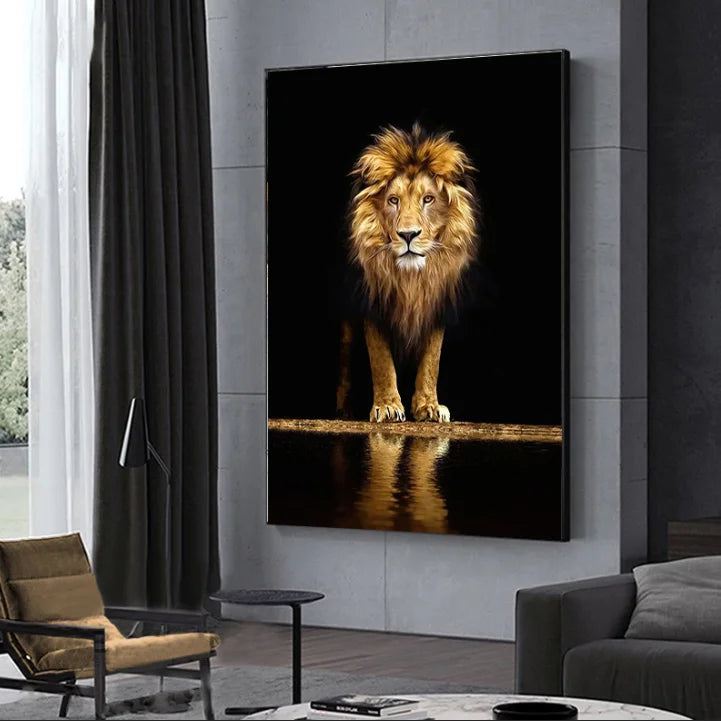 Quadro Decorativo Leão Abstrato Kabannas 