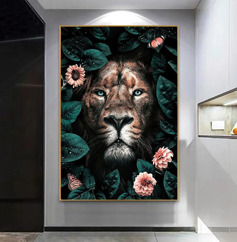 Quadro Decorativo Leão Abstrato Kabannas 