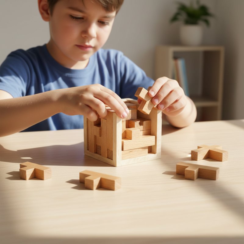 Quebra-Cabeça 3D de Madeira Montessori – 25 Peças Brinquedos de Madeira 05 Kabannas 