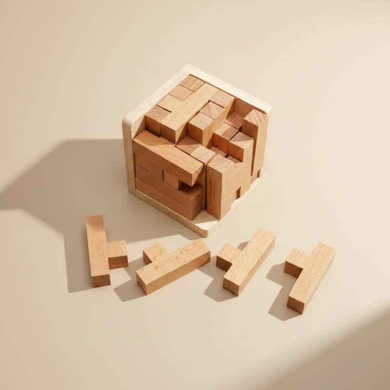 Quebra-Cabeça 3D de Madeira Montessori – 25 Peças Brinquedos de Madeira 05 Kabannas 