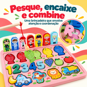 Pesca magnética e encaixe no tabuleiro educativo