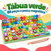 Tábua verde com 88 peças e pesca magnética