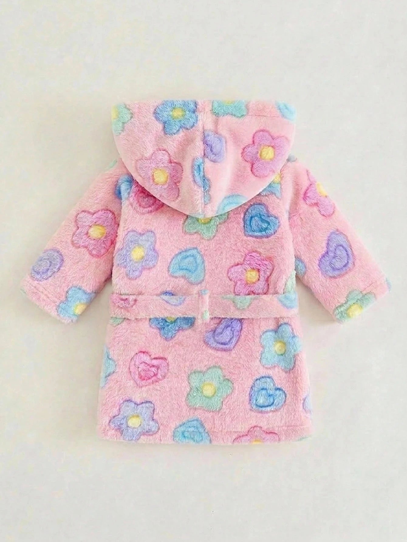 Roupão Bebê Menina com Capuz Fleece Urso e Floral 004 Roupão Menina 01 Kabannas 