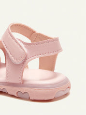 Sandália Bebê Menina Fechada com Luz LED Bordado Floral Renda Velcro 002 Sandália Infantil 17 Kabannas 