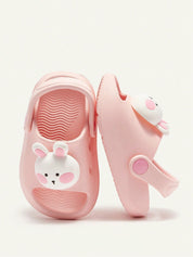 Sandália Infantil Bebê Estilo Clog Antiderrapante Leve 001 Sandália Infantil 10 Kabannas Rosa / Coelho 18-19 