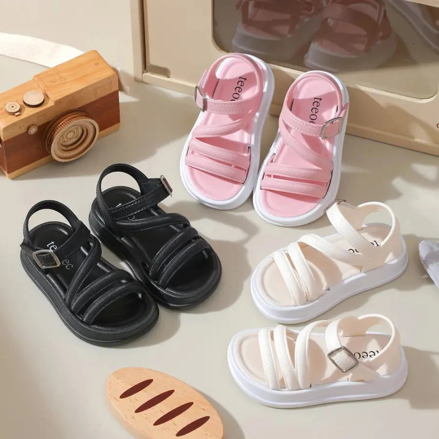 Sandália Infantil Feminina Estilo Romano Fivela Calçado Infantil 18 Kabannas 