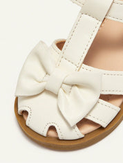Sandália Infantil Feminina Gladiadora com Laço Couro Velcro 001 Sandália Infantil 04 Kabannas 