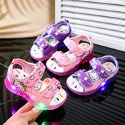 Sandália Infantil LED Hello Kitty Velcro Meninas Calçado Infantil 19 Kabannas 