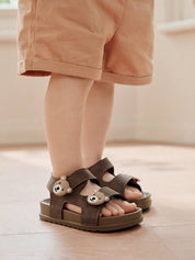Sandália Infantil Masculina Casual Abertura com Velcro Enfeite de Ursinho 001 Sandália Infantil 01 Kabannas 