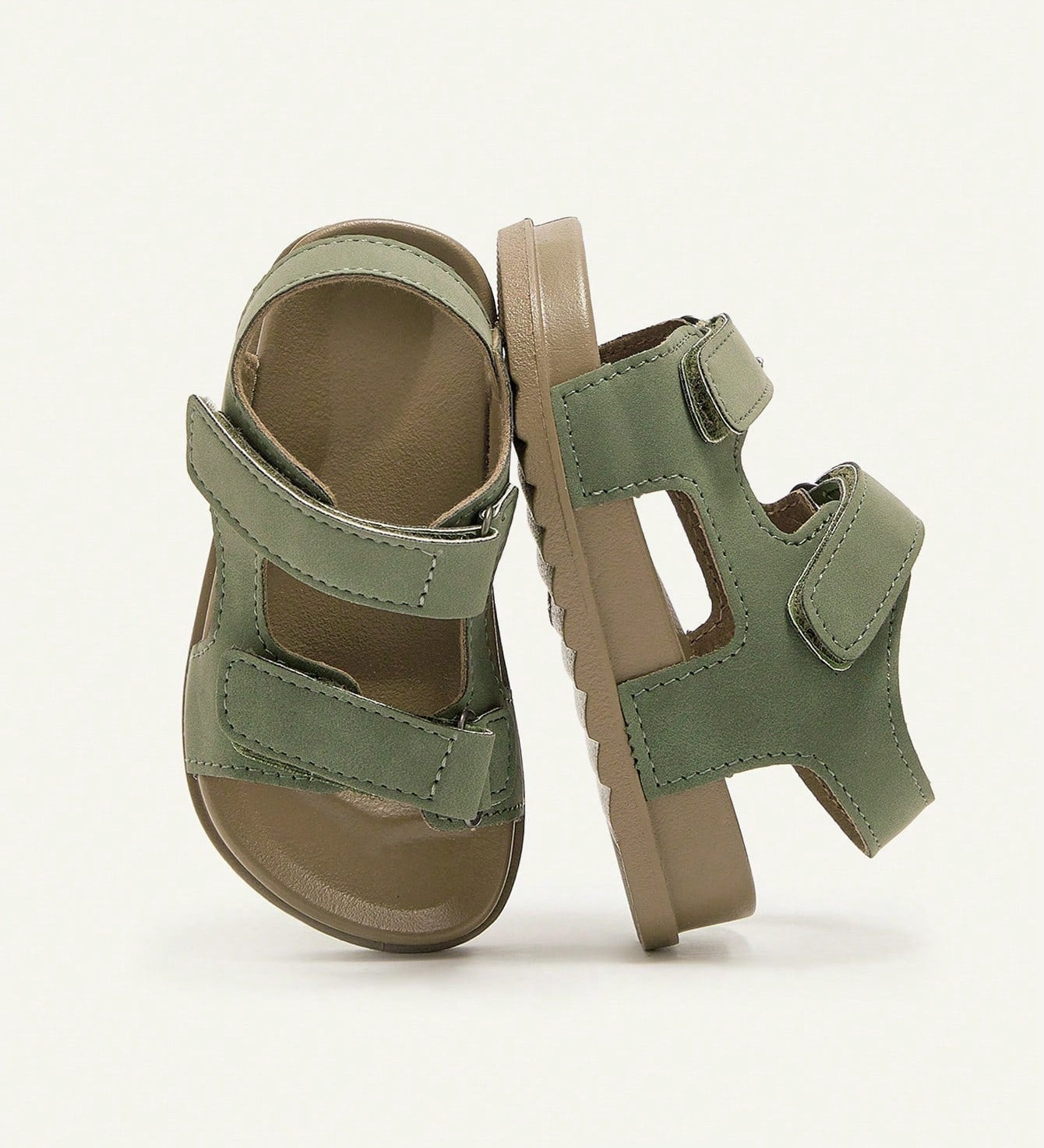 Sandália Infantil Masculina Papete Velcro Sola Macia 001 Sandália Infantil 13 Kabannas Verde militar 19 