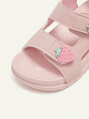Sandália Infantil Menina Aberta Dois Velcros Morango Sola Macia 001 Sandália Infantil 02 Kabannas 