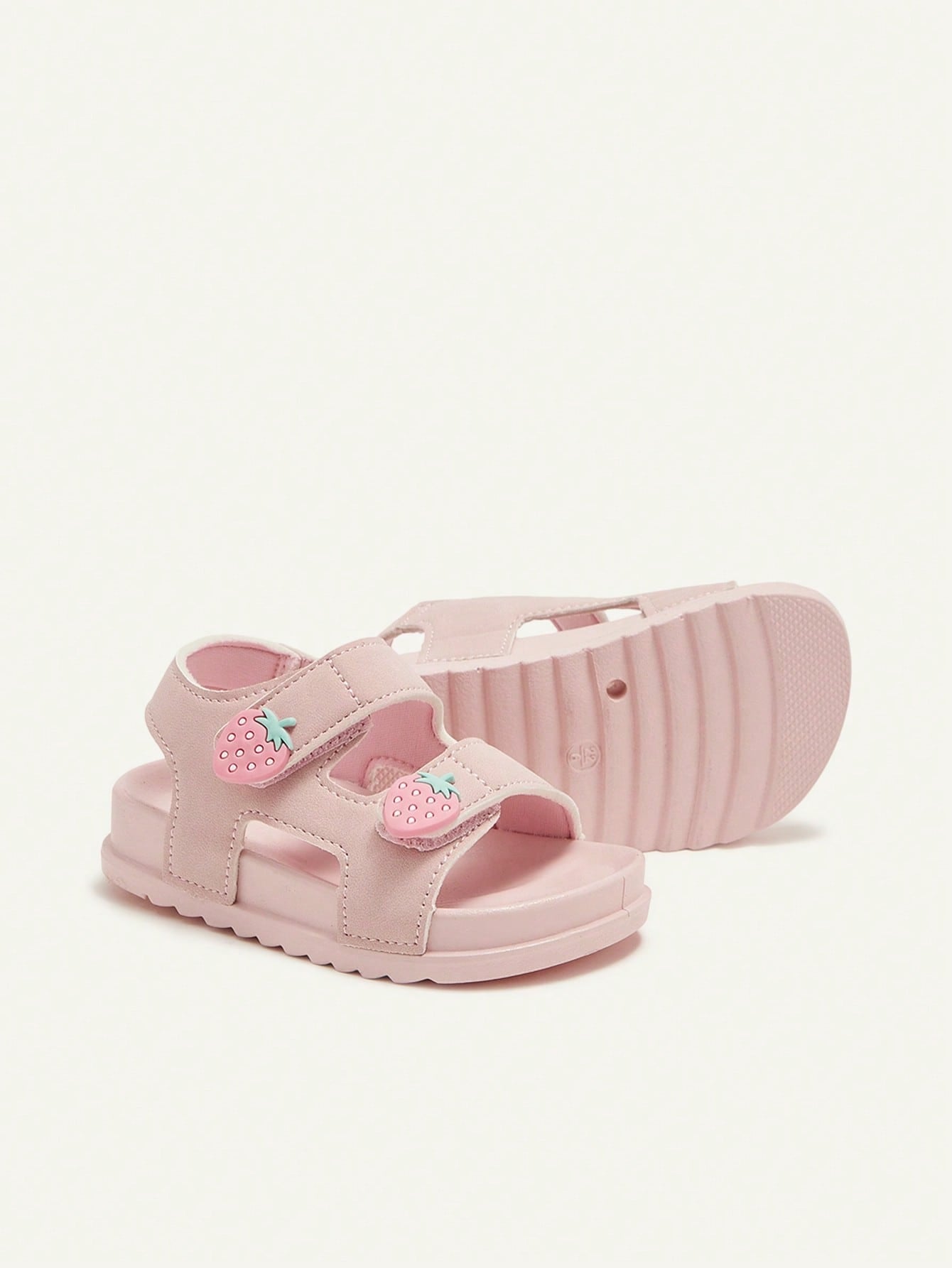 Sandália Infantil Menina Aberta Dois Velcros Morango Sola Macia 001 Sandália Infantil 02 Kabannas 