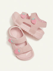 Sandália Infantil Menina Aberta Dois Velcros Morango Sola Macia 001 Sandália Infantil 02 Kabannas 