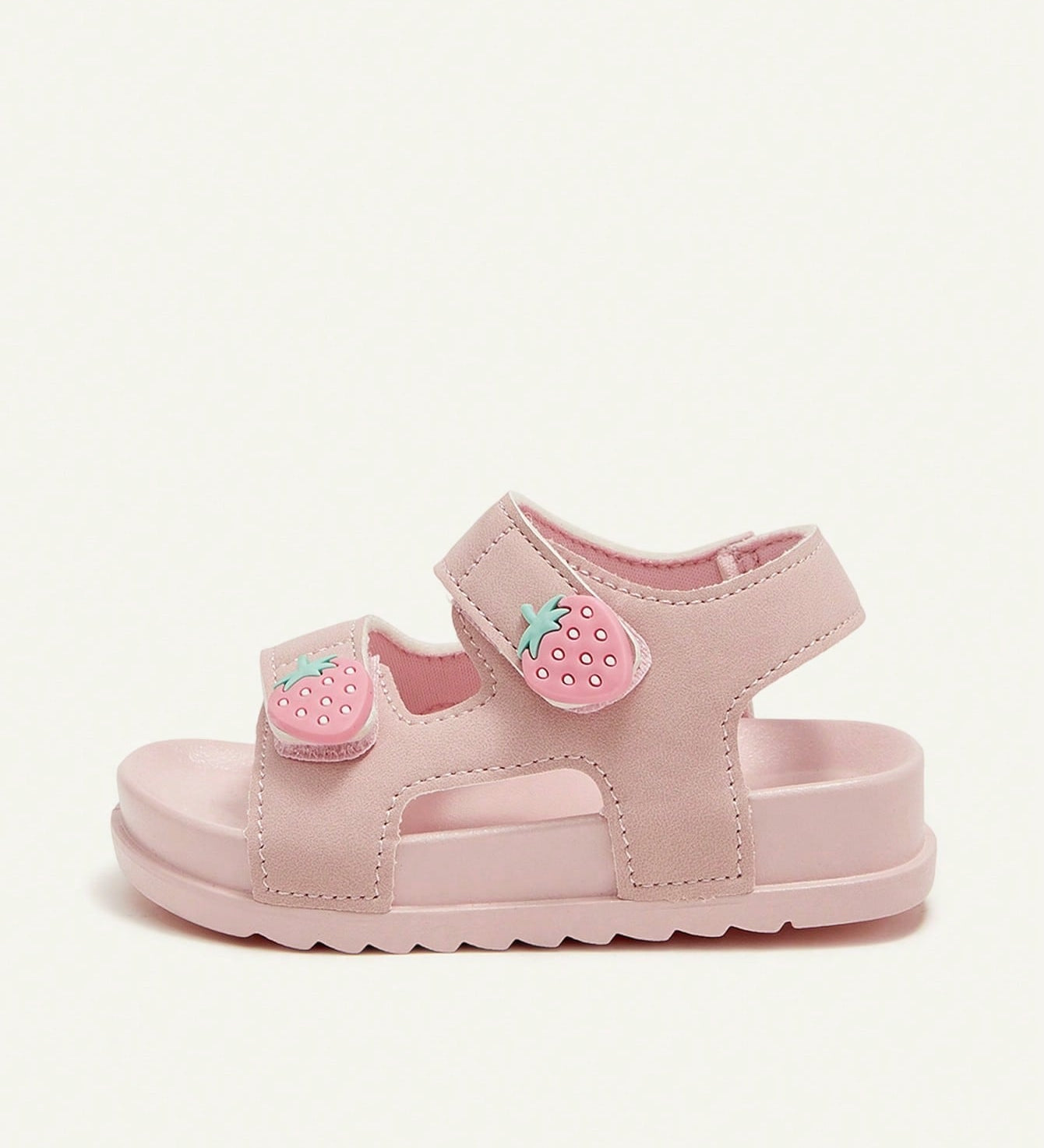 Sandália Infantil Menina Aberta Dois Velcros Morango Sola Macia 001 Sandália Infantil 02 Kabannas 