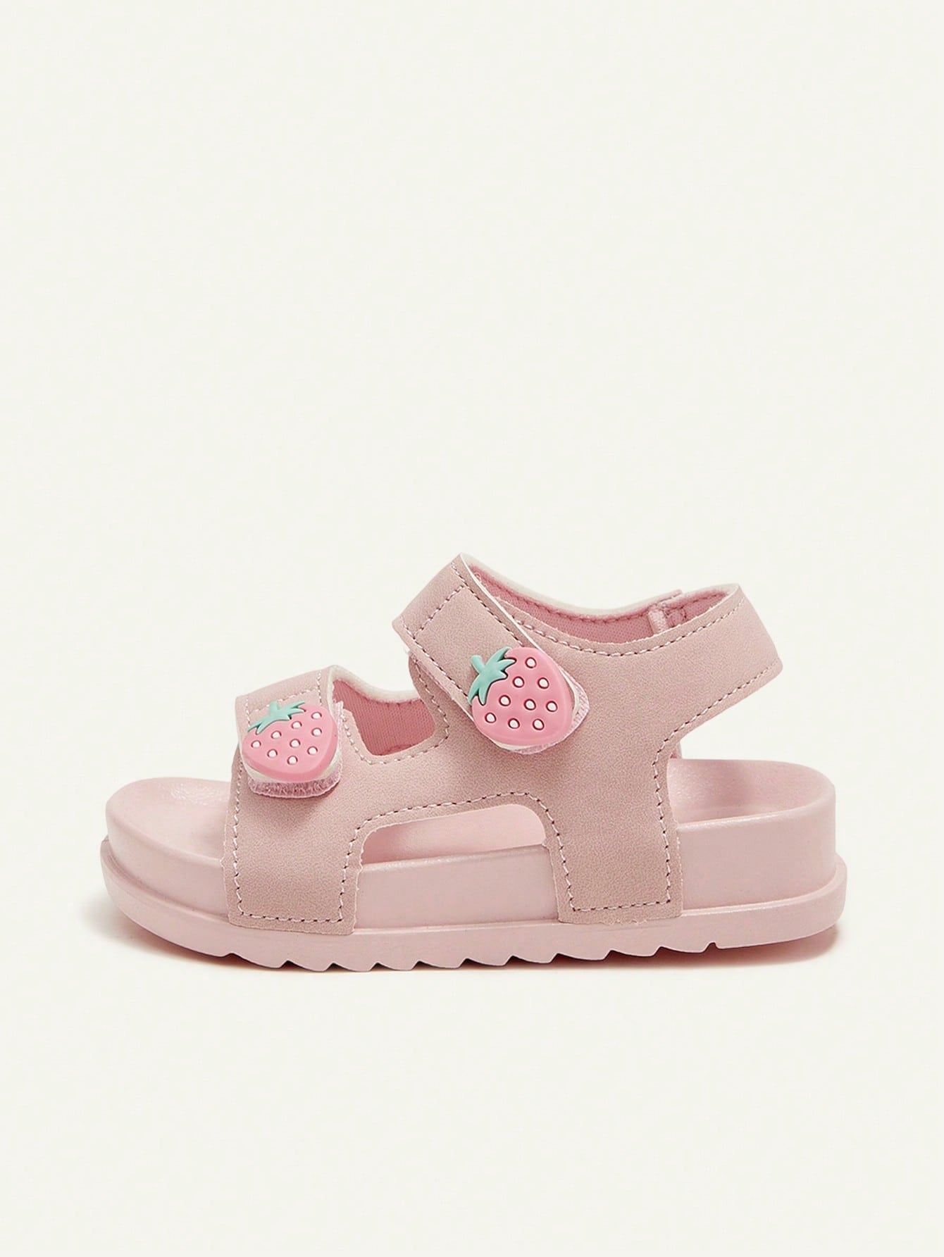 Sandália Infantil Menina Aberta Dois Velcros Morango Sola Macia 001 Sandália Infantil 02 Kabannas 