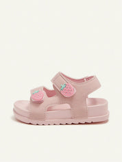 Sandália Infantil Menina Aberta Dois Velcros Morango Sola Macia 001 Sandália Infantil 02 Kabannas 