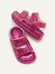 Sandália Infantil Menina Dupla Tira Velcro Glitter 001 Sandália Infantil 12 Kabannas 