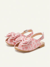 Sandália Infantil Menina Peep Toe Laço Borboleta Estampa Coração Slingback 001 Sandália Infantil 08 Kabannas 