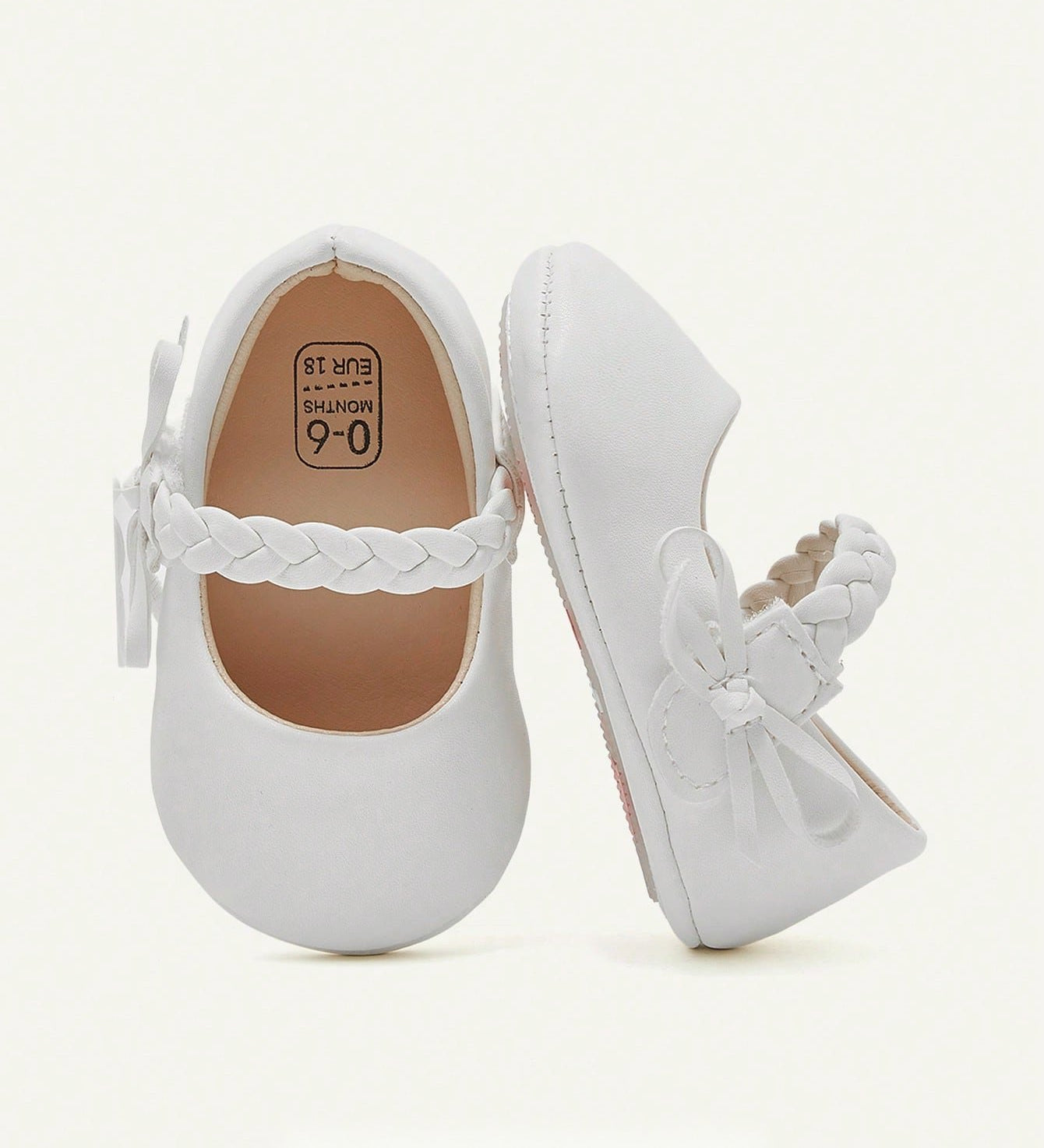 Sapatilha Bebê Menina Mary Jane com Laço 004 Sapatilha Infantil 06 Kabannas Branco 18 