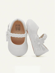 Sapatilha Bebê Menina Mary Jane com Laço 004 Sapatilha Infantil 06 Kabannas Branco 18 