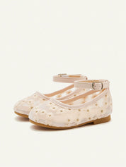 Sapatilha Infantil Menina Bordado Floral Tira Tornozelo Bico Redondo 001 Sapatilha Infantil 02 Kabannas Rosa 17 