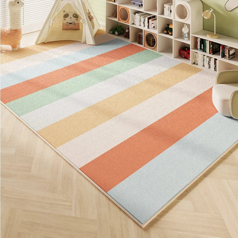 Tapete Infantil Antiderrapante de Listras Coloridas em Cashmere Tapete Infantil 15 Kabannas 