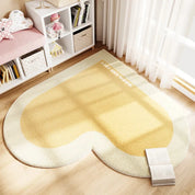 Tapete Infantil Coração Moderno em Cashmere Tapete Infantil 24 Kabannas Amarelo claro 100x100CM 