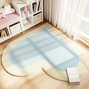 Tapete Infantil Coração Moderno em Cashmere Tapete Infantil 24 Kabannas Azul claro 100x100CM 