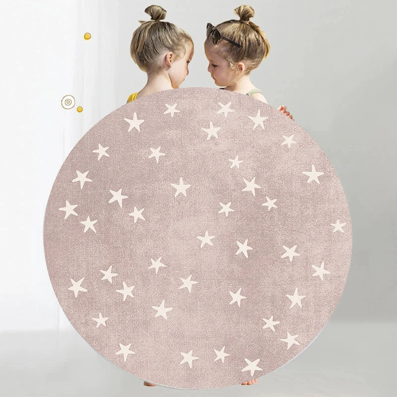 Tapete Infantil Redondo Corações e Estrelas Tapete Infantil 08 Kabannas 