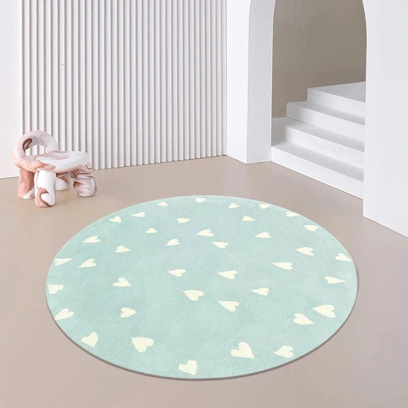 Tapete Infantil Redondo Corações e Estrelas Tapete Infantil 08 Kabannas Modelo 06 80x80 