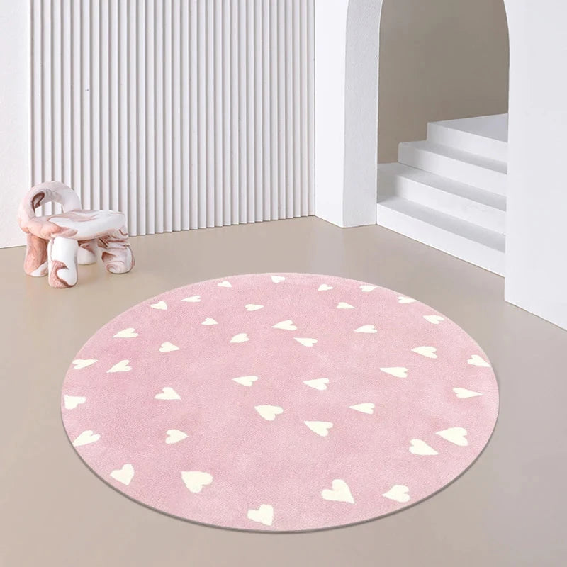 Tapete Infantil Redondo Corações e Estrelas Tapete Infantil 08 Kabannas Modelo 07 80x80 