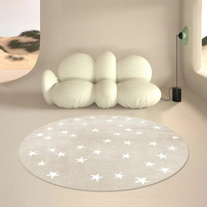 Tapete Infantil Redondo Corações e Estrelas Tapete Infantil 08 Kabannas Modelo 09 80x80 