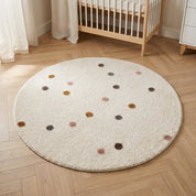Tapete Infantil Redondo Macio Bege Poá Boho Tapete Infantil 17 Kabannas Poás terrosos 80x80 