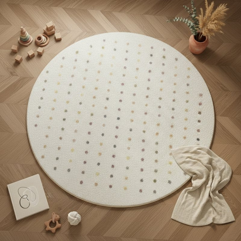 Tapete Infantil Redondo Macio Creme Tapete Infantil 17 Kabannas 