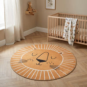 Tapete Infantil Redondo Macio Leão Safari Tapete Infantil 18 Kabannas Caramelo 80x80 