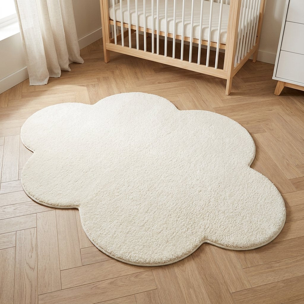 Tapete Infantil Redondo Macio Nuvem Tapete Infantil 19 Kabannas Off-white 60x90cm 