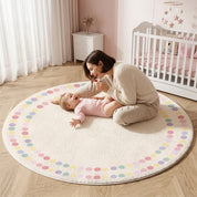 Tapete Infantil Redondo Macio Off-White Poá Candy Colors Tapete Infantil 05 Kabannas 