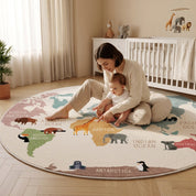 Tapete Infantil Redondo Mapa Mundi Safari Montessori Tapete Infantil 08 Kabannas 