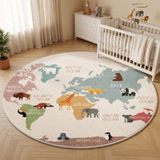 Tapete Infantil Redondo Mapa Mundi Safari Montessori Tapete Infantil 08 Kabannas Mapa mundi 80x80 