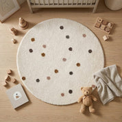 Tapete Infantil Redondo Poá Boho Tons Neutros Tapete Infantil 23 Kabannas 