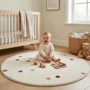 Tapete Infantil Redondo Poá Boho Tons Neutros Tapete Infantil 23 Kabannas 