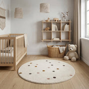 Tapete Infantil Redondo Poá Boho Tons Neutros Tapete Infantil 23 Kabannas 