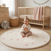 Tapete Infantil Redondo Poá Rosa Candy Tapete Infantil 21 Kabannas 