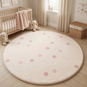 Tapete Infantil Redondo Poá Rosa Candy Tapete Infantil 21 Kabannas 60x60 