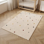 Tapete Infantil Retangular Estampa Poá Colorido Antiderrapante Tapete Infantil 10 Kabannas Creme 80*120 